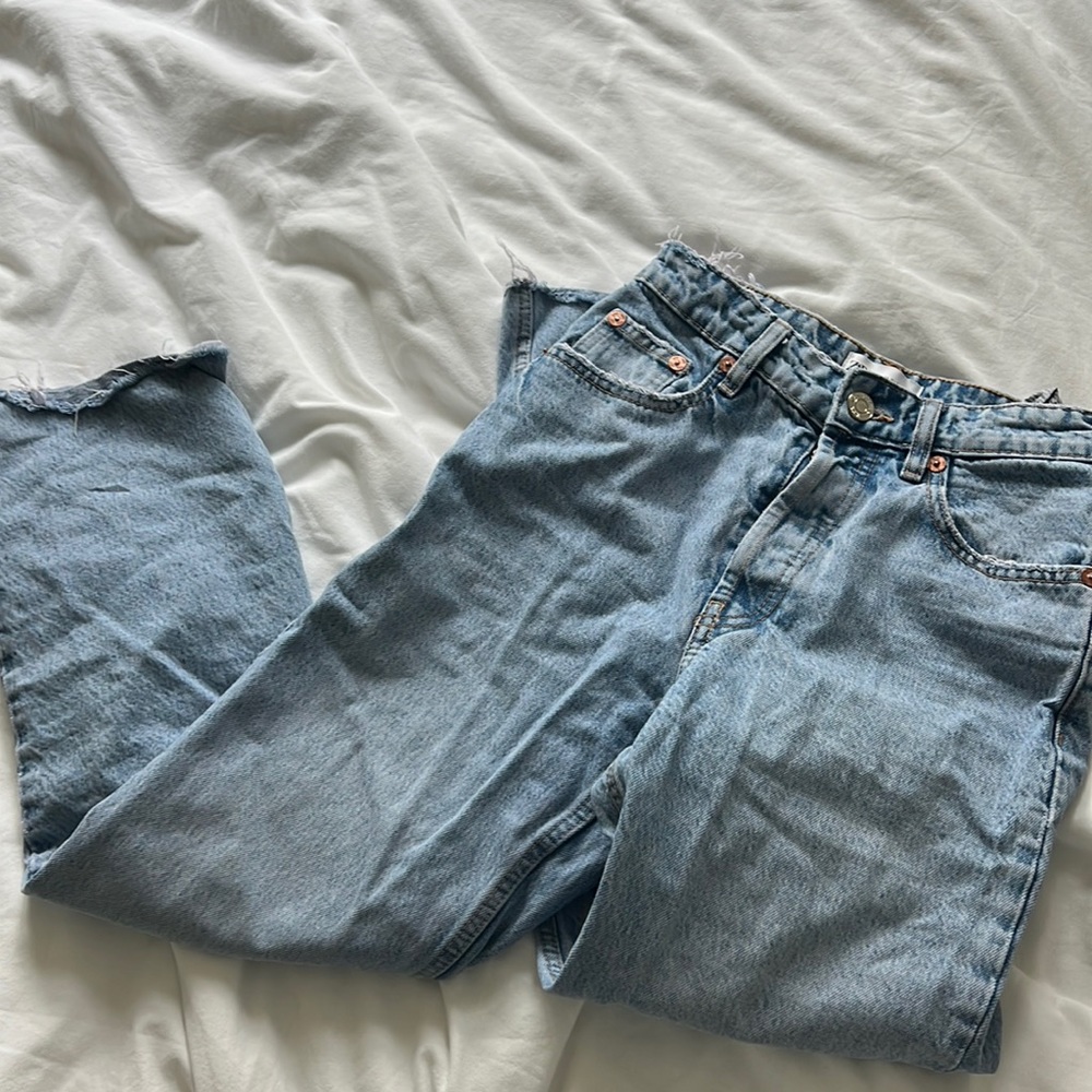 Zara raw hem jeans